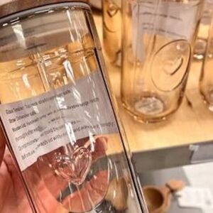 ❤️Hearth & Hand Glass Tumbler with Heart ❤️Design - Clear and Amber